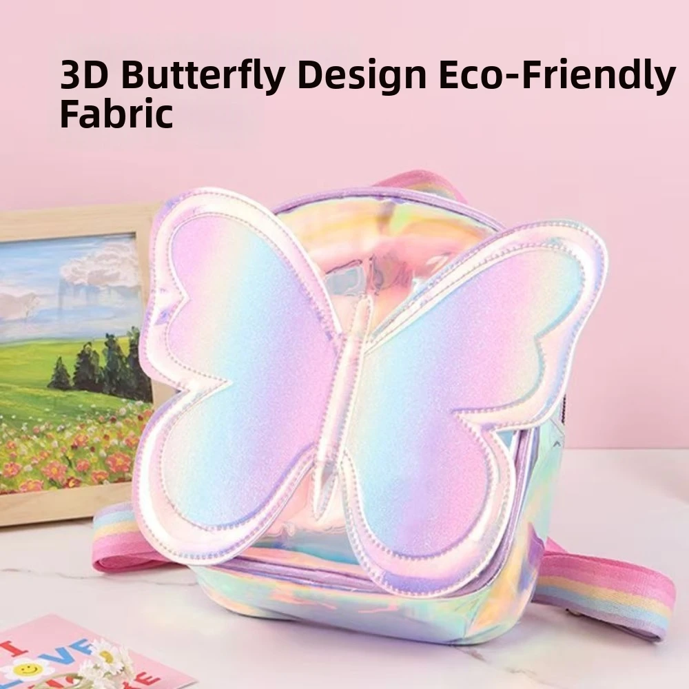 New Laser Butterfly Design Girls Backpack Cute Fashion Kids Backpack Lightweight Large Capacity Kindergarten Backpack 1