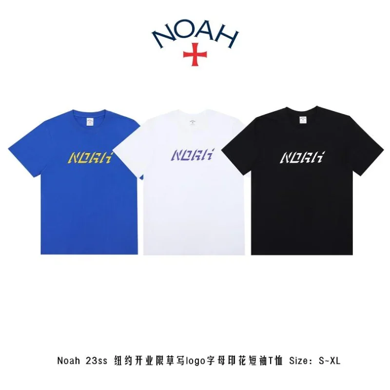 

23SS Cursive Logo Letter Printing NOAH T Shirt Men Women EU Size 100% Cotton NOAH Top Tees Fashion Summer Lil Peep