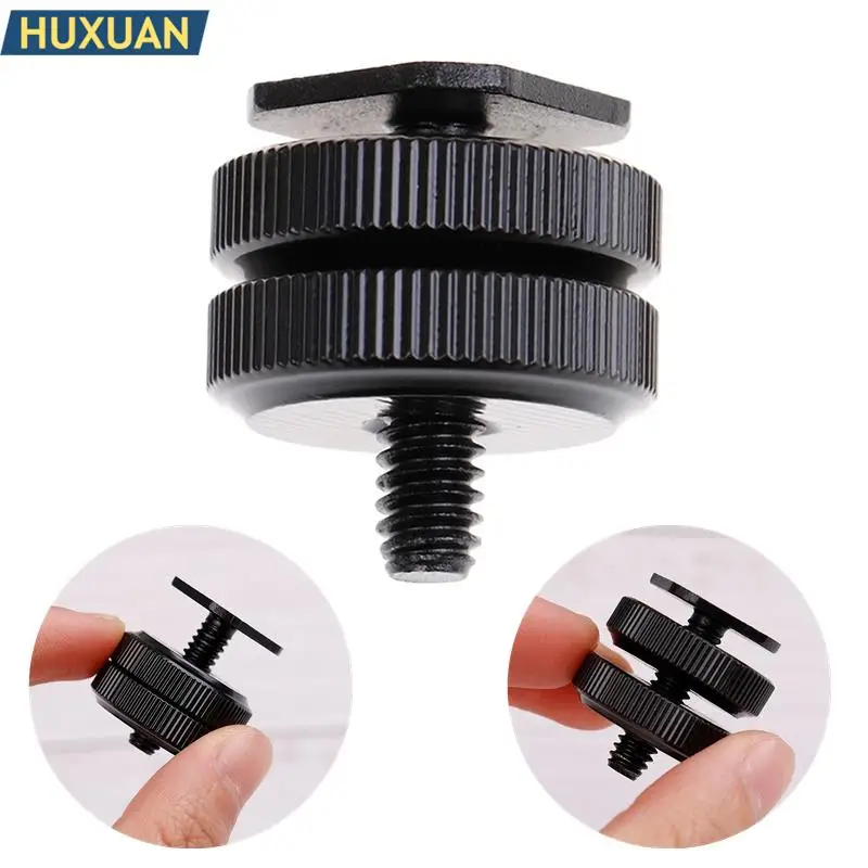 1/4 Hot Shoe Mount Phone Holder Dual Nut Cold Shoe Adapter Bracket For