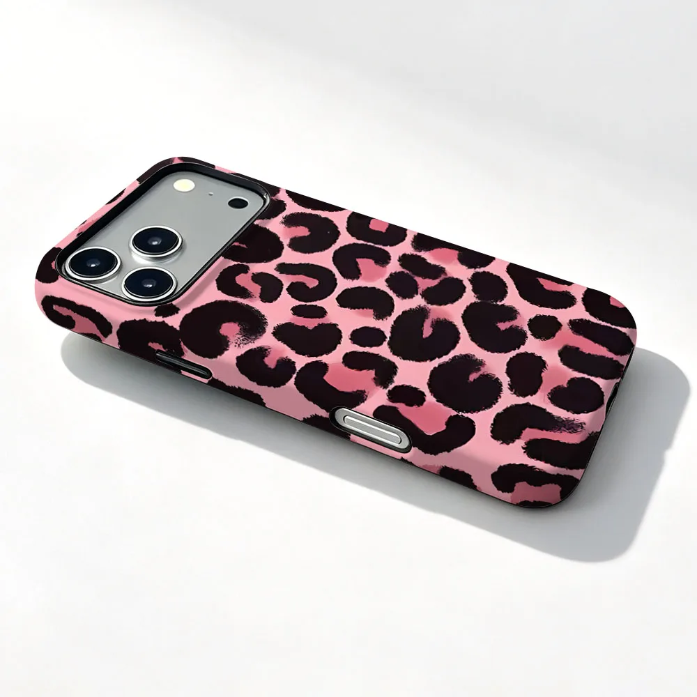 Magnetic Retro Leopard Print 2-in-1 Film Shell Phone Case