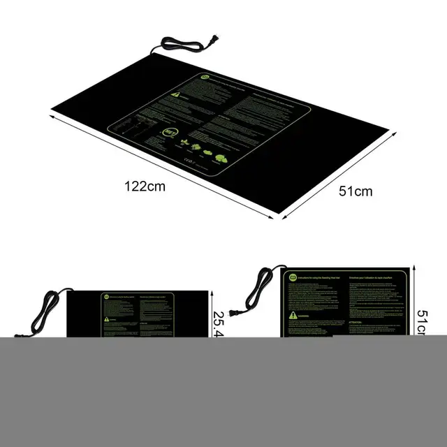 Fűtőpad Pvc Szilárd Színű Téglalap Alakú Növény Fűtő Szőnyeg Gyorsított Összecsukható, Újrafelhasználható Fűtési Párna Kertre/Udvarra - Image 6