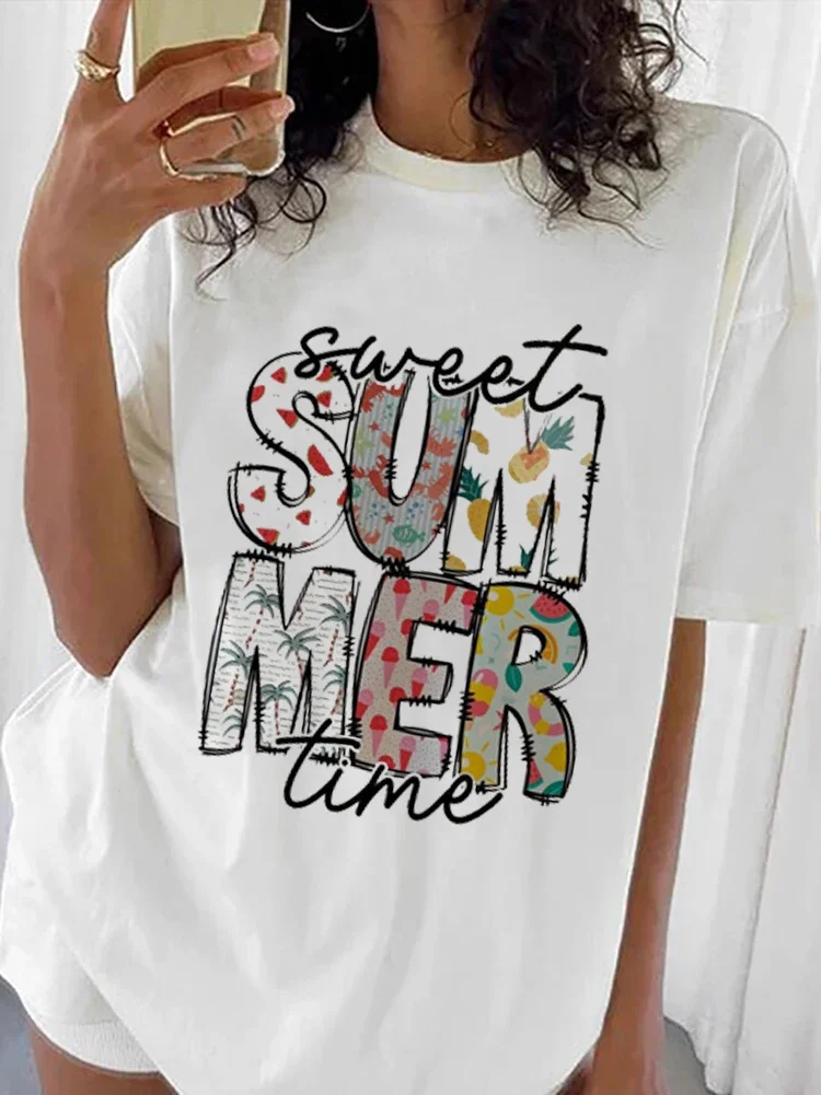 

Летняя женская футболка, Модный женский веселый топ с модным принтом, Летний Пляжный топ для отдыха и путешествий.