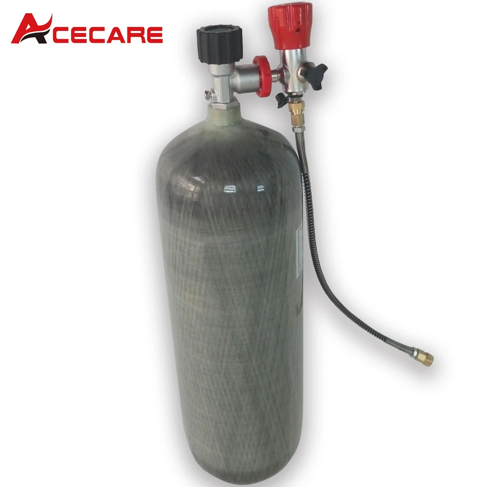 Réservair Acecare 9L – Fibre Carbone, 4500 Psi, Vanne Incluse, CE, Neuf