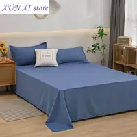 New Bed Sheets Soft Comfortable Cotton Flat Sheet Solid Color Bedsheet Single Qut Solid Color Flat Sheet for Adult Sheet Sets 4