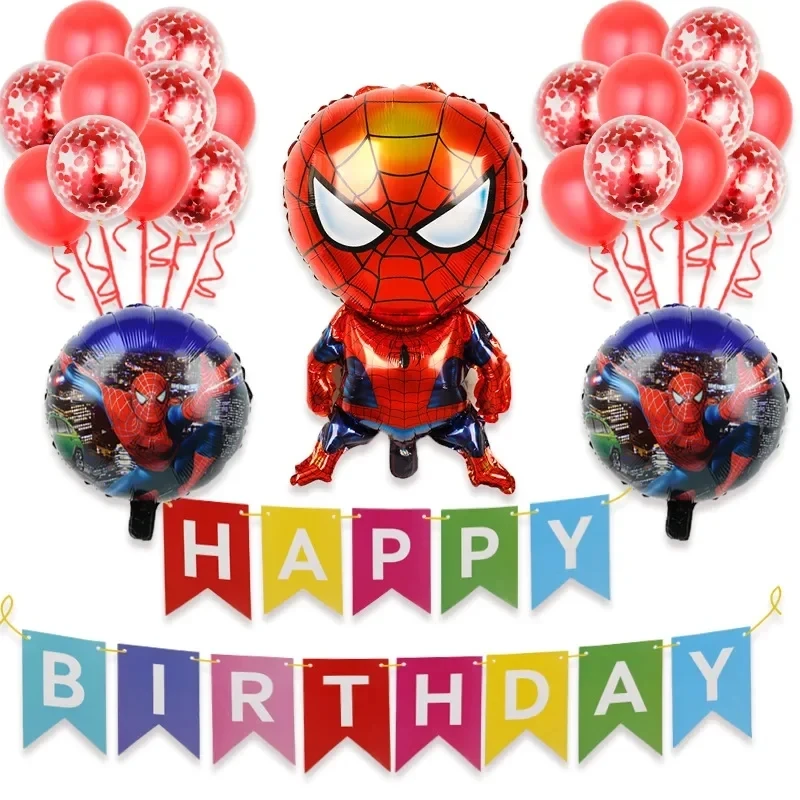 Marvel Avengers Spider Man Iron Man Hulk Birthday Decoration Balloon Set