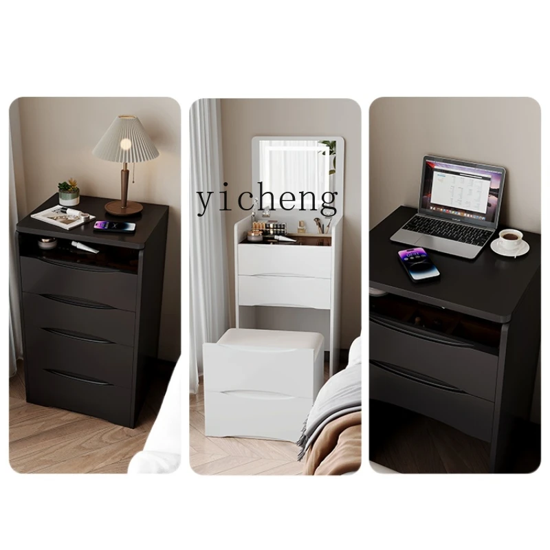 

ZC Simple Solid Wood Dressing Table Bedside Table Storage Integrated Multifunctional Bedroom Dresser