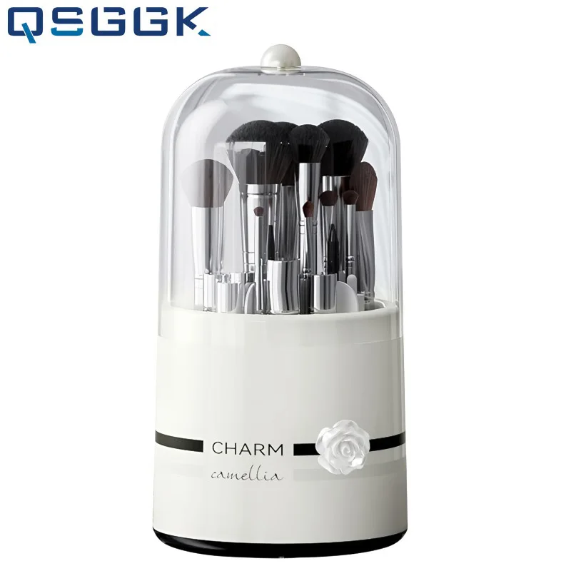 

New Luxury Portable Makeup Organizer 360° Rotatable Cosmetic Brush Holder Large Capacity Waterproof Dustproof Storage Bucket