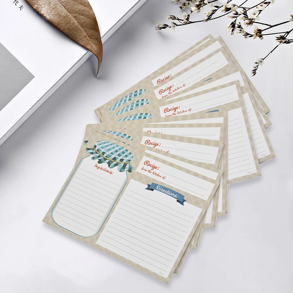 

Recipe Book Kitchens Recipe Cards Cooking Gift Double Sided Blank High Quality Paper 10x14CM 25 PCS Kitchen Storage