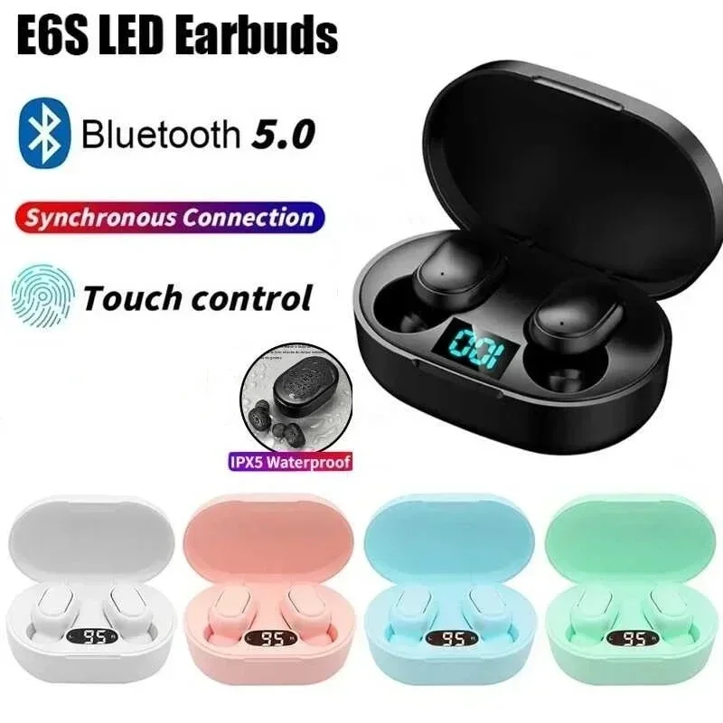 Tws E6S Fone Słuchawki Bluetooth Bezprzewodowy Zestaw Słuchawkowy Bluetooth Z Redukcją Szumów Słuchawki Z Mikrofonem Dla Xiaomi Huawei Oppo