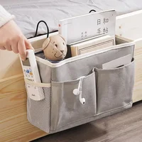 Canvas Bedside Hanging Pocket Storage Bag Bedroom Magazine Storage Pouch Diaper Caddy Toy Holder Baby Tissue Box Home Organizer 1