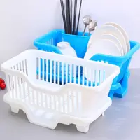 Dish Drying Rack Kitchen Utensils Drainer Rack with Drain Board Countertop Dinnerware Plates Bowls Chopsticks Spoons Organizer 2