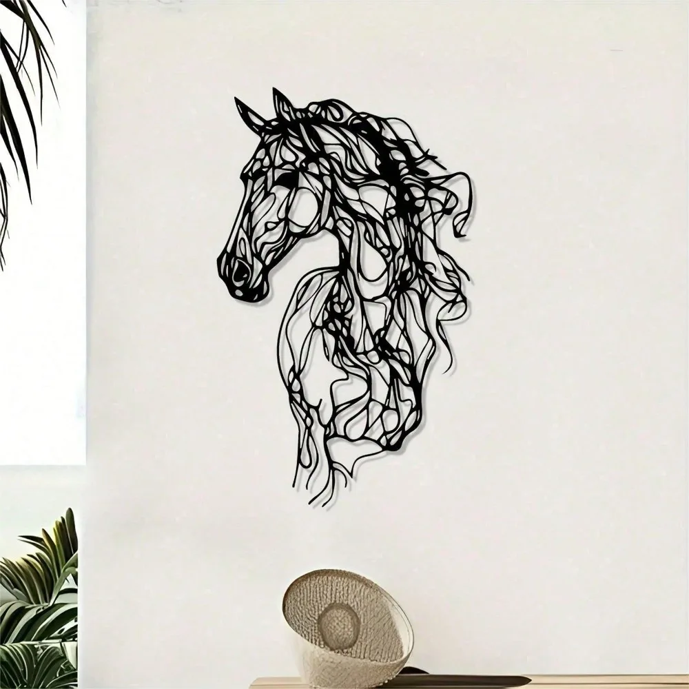 Metal Art Horse Wall Decor, Weather-Resistant Iron Wall Art for Garden, Patio, Indoor, Christmas Gift, Modern Home Decor 1