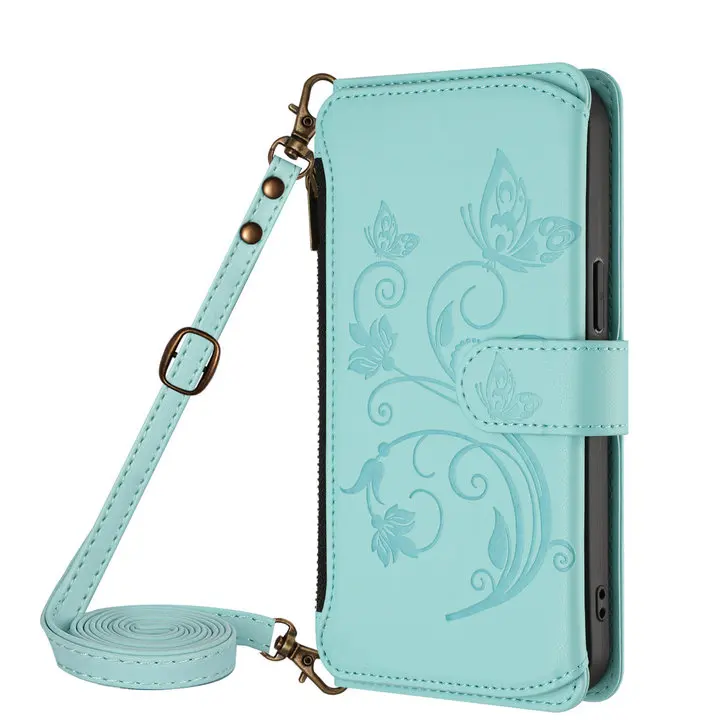 Crossbody 5-Card Zipper Leather Phone Case