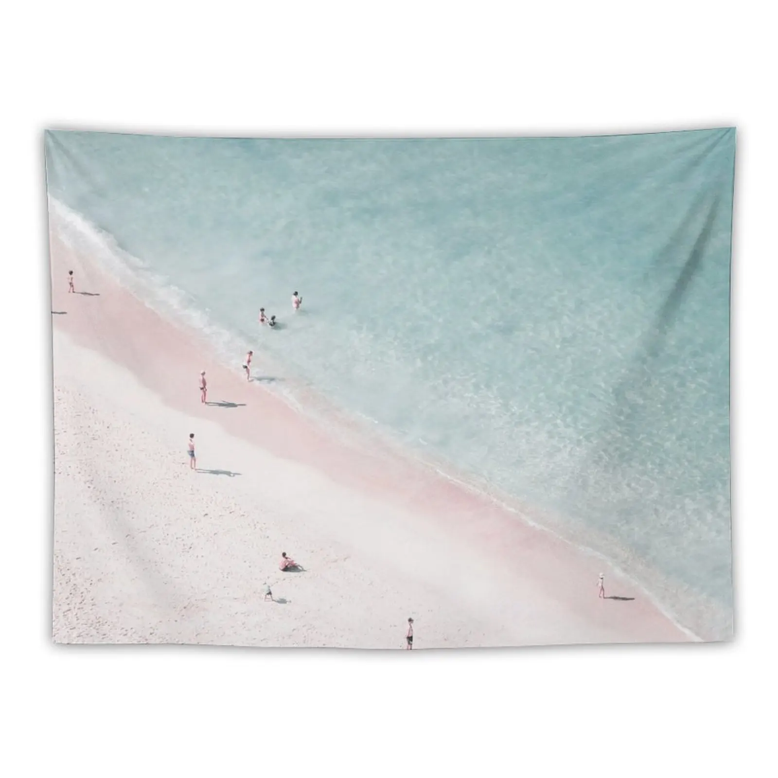 

Beach love - Aerial Pink Beach - Ocean - Sea Photography by Ingrid Beddoes Tapestry Cute Decor Room Decorating Aesthetic