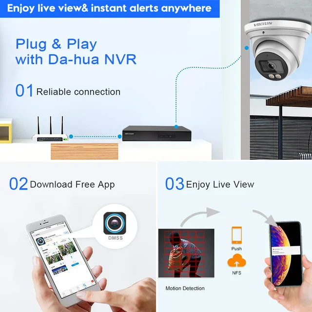 10PCS OEM Dahua 4MP Smart Dual Light IP Camera IPC-HDW2449T-S-IL WizSense Built-in Mic Security CCTV Surveillance Network Camera - Image 6