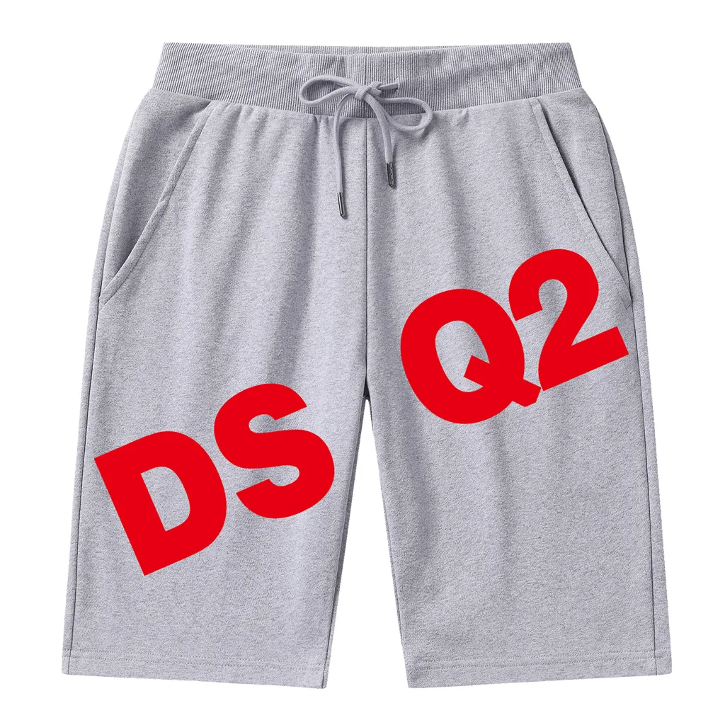 DSQ2 ICON Men's New Casual Shorts Mens Casual Loose Cotton Swim Surf Dry Beach Shorts Street Hip Hop Sports Jogger Print Shorts
