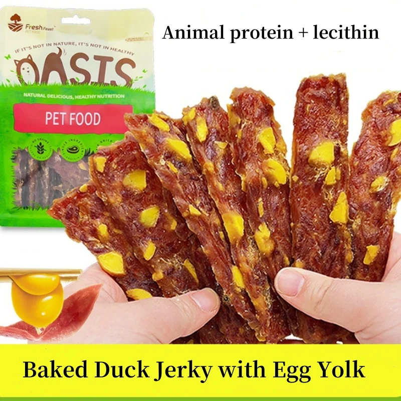 Dog Snacks Pet Snacks, Duck Meat, Chicken, Beef, Egg Yolk Slices, Dog Food, Duck Breast Jerky, Training Reward Beauty Hair