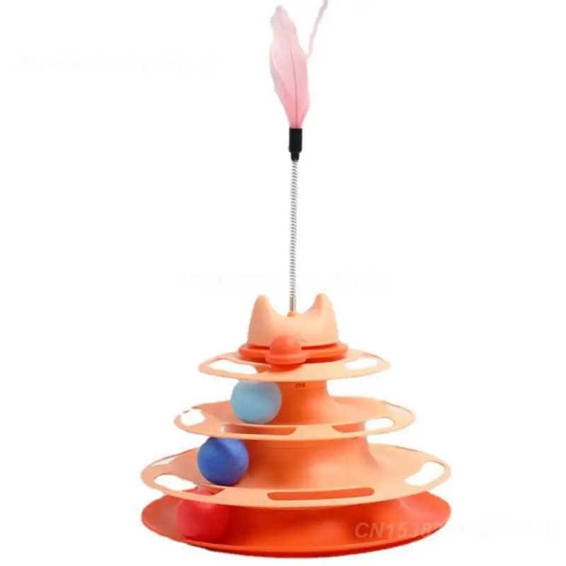 

4-слойная забавная игрушка для кошек, поворотная Интерактивная тренировочная игрушка