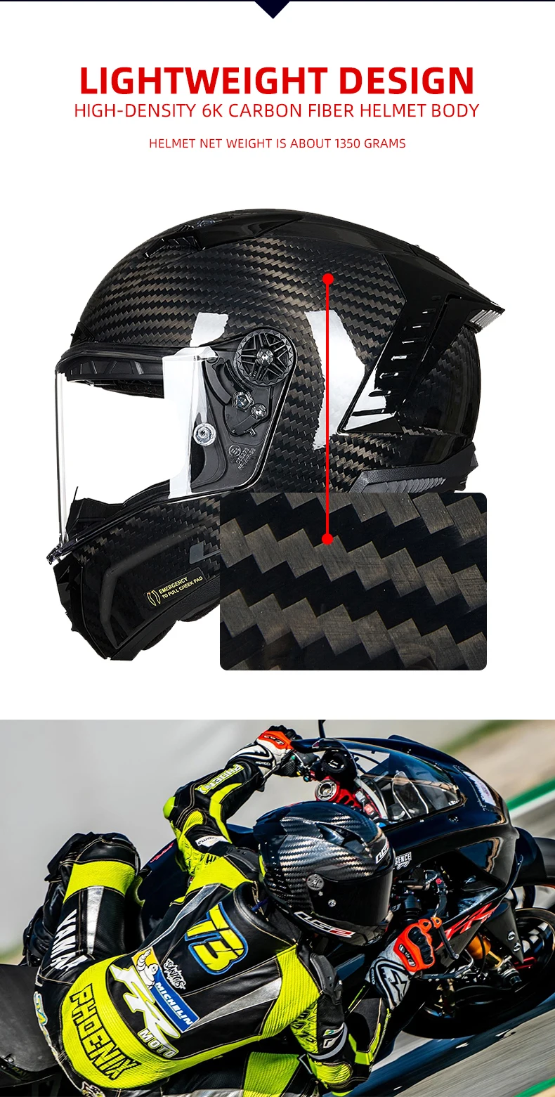 Full Face Motorcycle Helmets ls2 ff805 racing carbon fiber helme