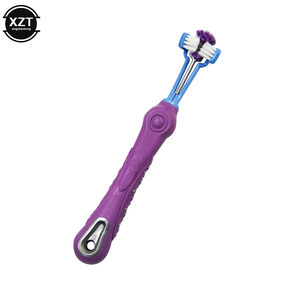 Title 3, 3Sided Pet Dog Toothbrush Multi-angle Cleaning ...