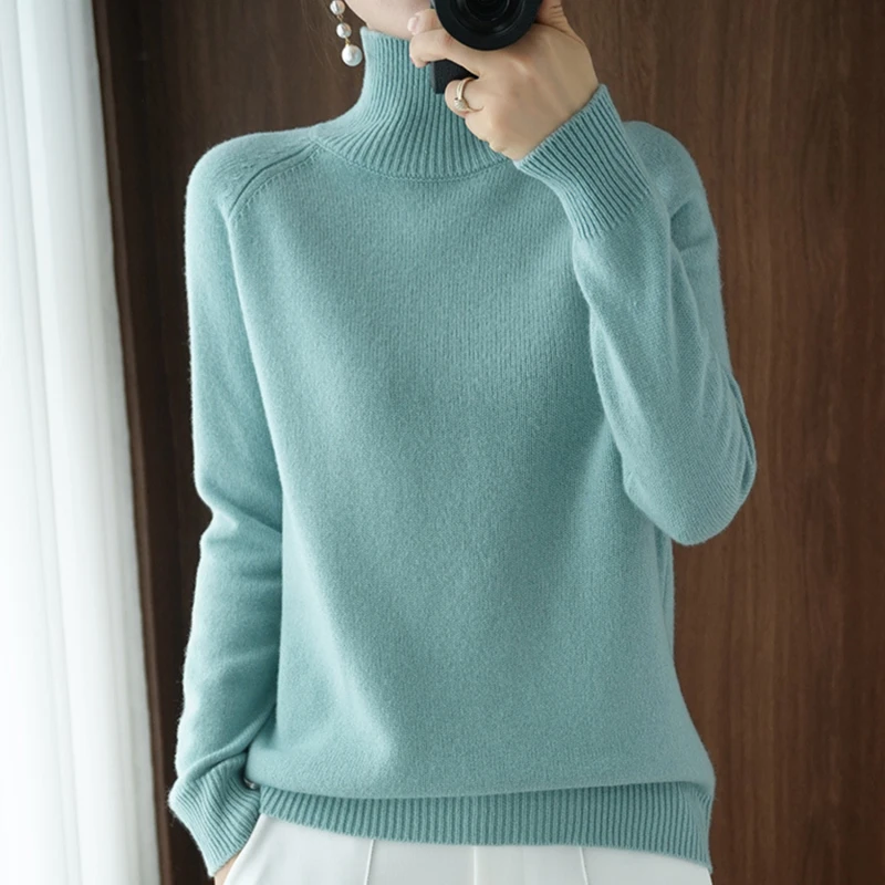 

warm Sweater Women Turtleneck 2021 Winter White Women's Turtleneck Ladies Cashmere Sweater Pullover Female Women Sweaters