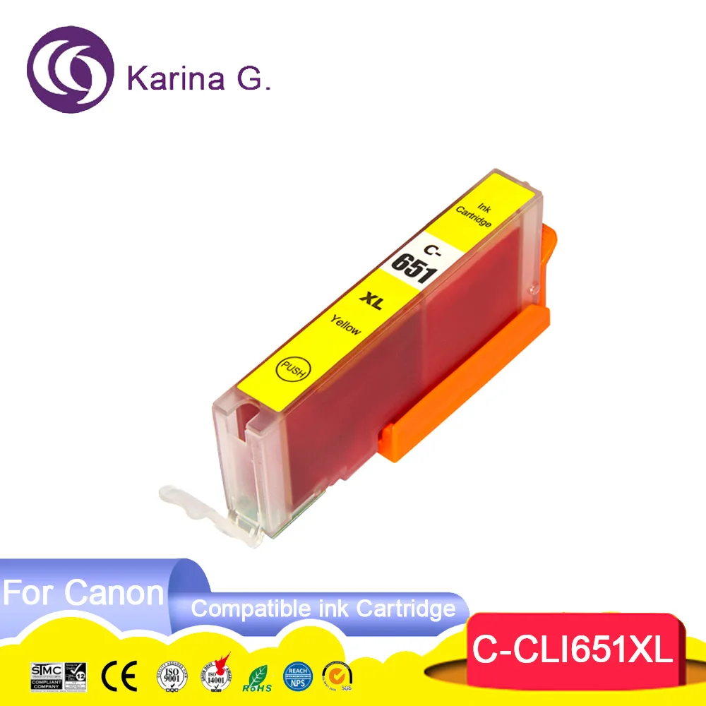 PGI650 650 651 XL 650XL CLI-651XL 651XL Premium Compatible Color Inkjet Ink Cart