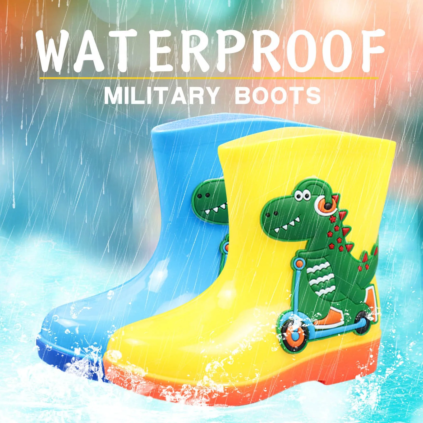 Apparel Children Shoes Cute Cartoon Mid Tube Rain Boots Fashion Outdoor Small Rain Boots