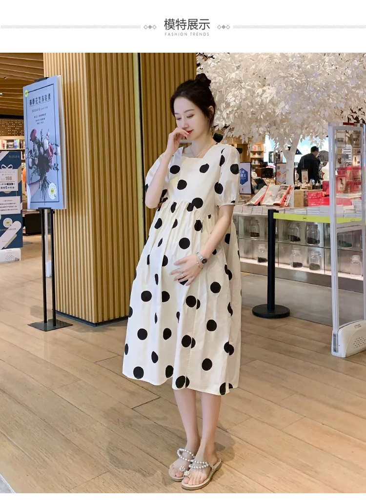 Summer Korean Fashion Maternity Sling Dress  Clothes for Pregnant Women