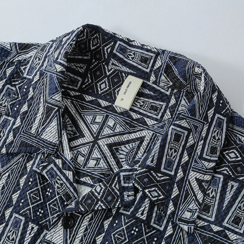 Men's Paisley Short-sleeved Shirts Summer Lightweight Half Sleeves Daily Shirts Fashion Full Printed Shirts for Men