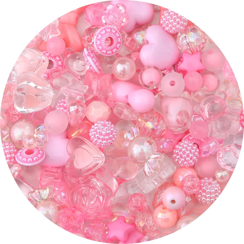Vintage Baroque Acrylic Beads in Spring Colors for Children's DIY Jewelry Crafts