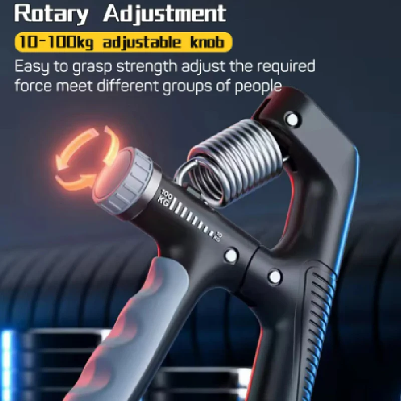 Hand Strengthener Finger Trainer Finger Strength Trainer Forearm Exerciser Wrist Exerciser Hand Grip Trainers Hand Grip Exerciser Hand Exerciser Hand Trainer Spring Grip Smart Counting Hand Grip 10-100KG Adjustment Exercise Power Strengthening Pliers Spring Finger Pinch Wrist Expander Training