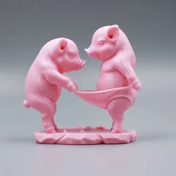 Charming Cartoon Pig Figurine - Whimsical Decorative Piece and Ideal Holiday Gift (Pink)
