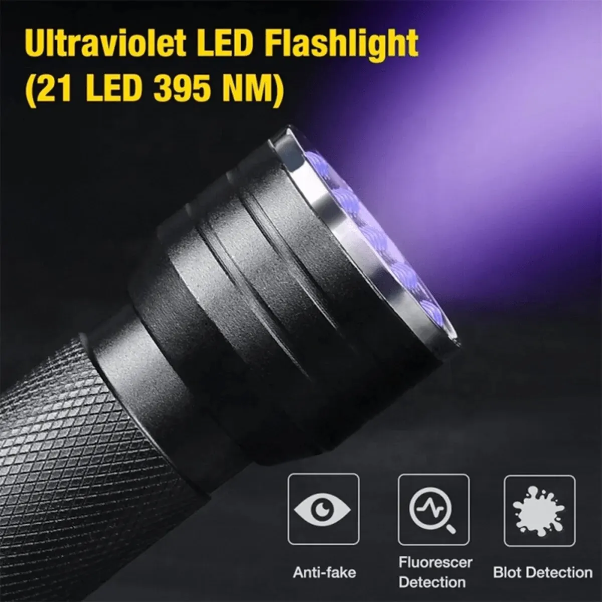 21led Uv flashlight Nail Art Lamp Uv Fluorescence Detection Mini Banknote Detection