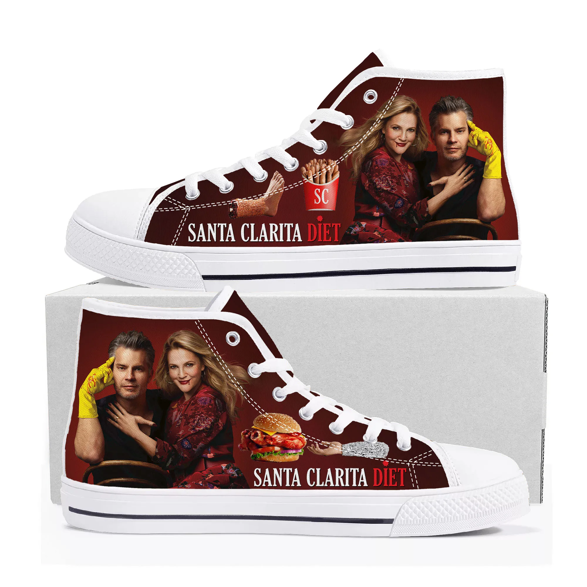 

Santa Clarita Diet High Top Sneakers Mens Womens Teenager High Quality Canvas Sneaker couple Casual Shoe Customize Shoes