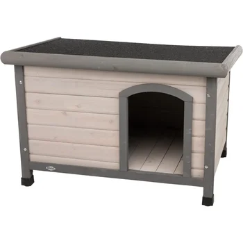 Small Classic Outdoor Dog House Weatherproof Finish Elevated Floor Puppy Kennel for Indoor Dogs Pet Supplies Products Home 1
