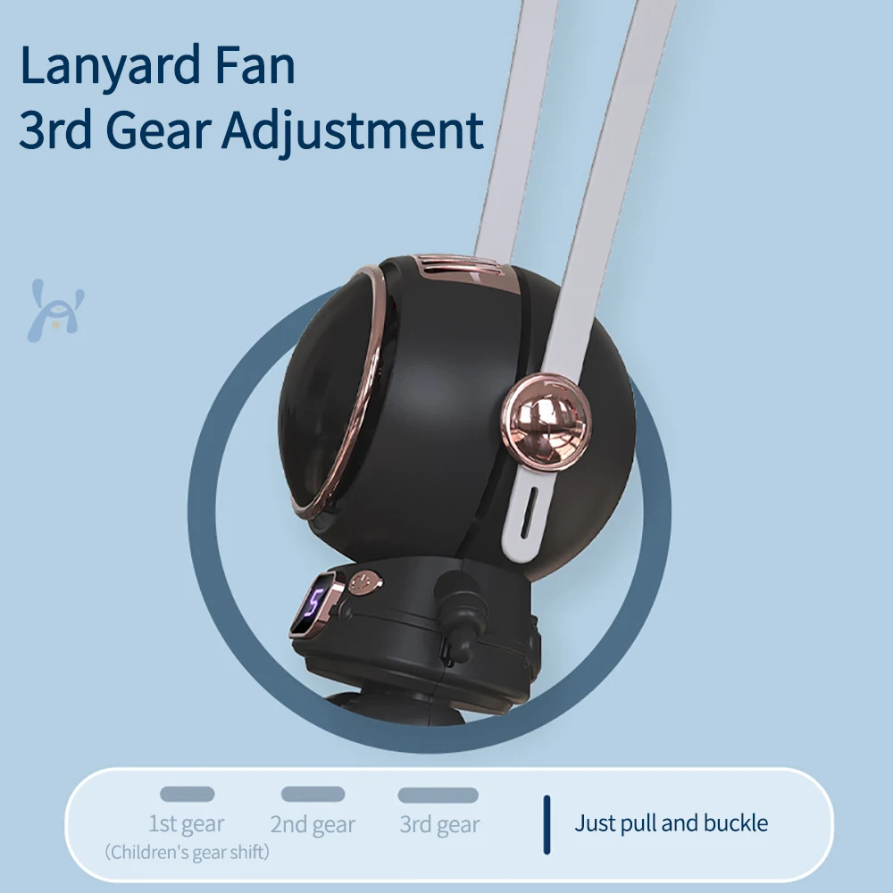 Astronaut Handheld Mini Cute Fan USB Rechargeable Bladeless Spaceman Hanging Neck Cooling Fans for Travel Outdoor Air Cooler