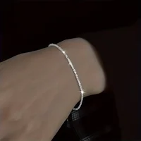 Ensemble de bijoux de collier et de Bracelet de chaîne de clavicule plaquée argent brillant, accessoires de ciel étoilé minimaliste pour femmes 4