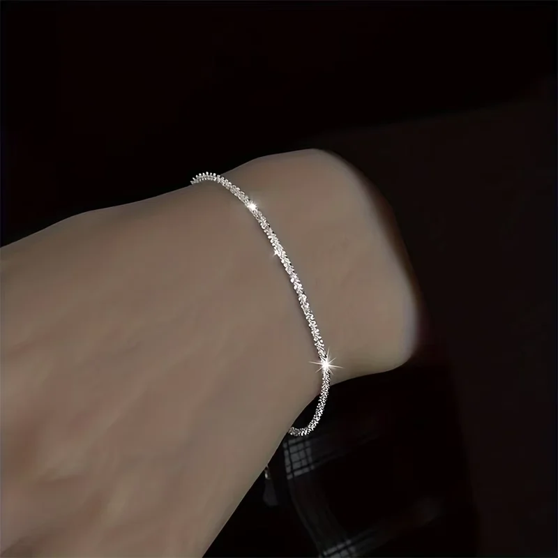 Set of Shiny Silver Plated Collarbone Chain Necklace