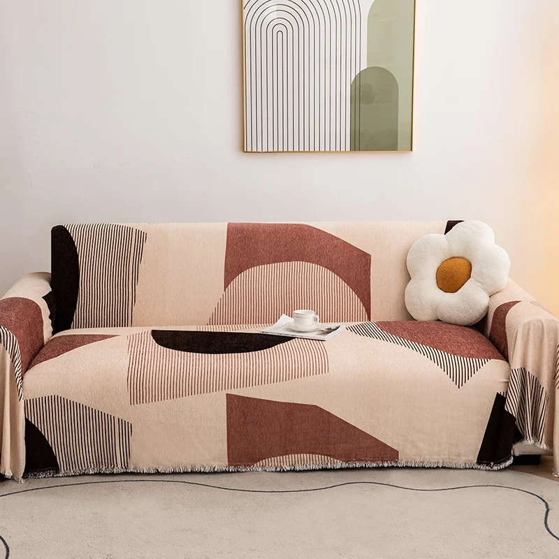 printed sofa towel chenille sofa protector blankets for sofa 1/2/3/4 seat sofa covers couch cover 4