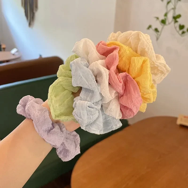 7pcs Candy Color Hair Scrunchies for Women Girls