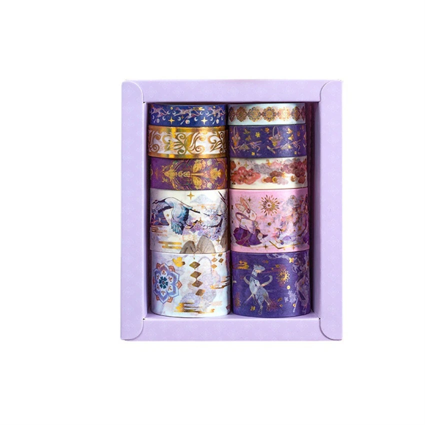 10 Pcs Washi Tape Set Stickers Gold Leaf Masking Tapes Retro Scrapbooking Adhesiva Washitape Sakura Assorted Cintas Decorativas