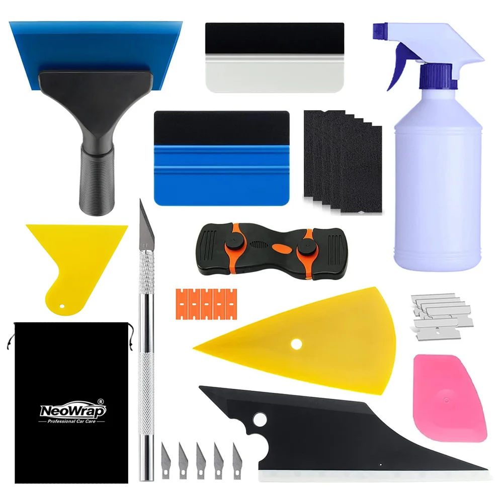 Kit di Strumenti NeoWrap per l'Applicazione di Pellicole Oscuranti per Finestrini Auto, Attrezzi per l'Installazione di Pellicole Protettive per Vetri, Squeegee per Pellicole Auto, Strumenti per Applicazione di Vinile per Veicoli