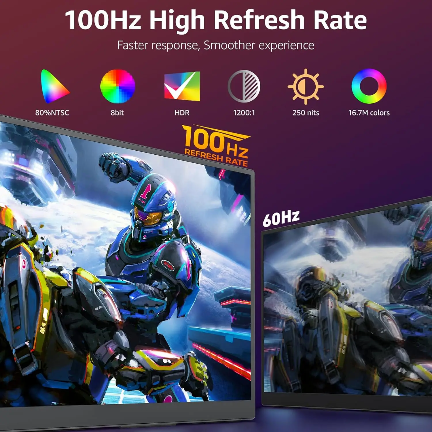  ޴ -18.5 ġ ǻ ̹ ÷, 100Hz 120% sRGB FHD 1080P USB-C HDMI IPS ȭ