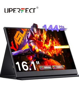 UPERFECT 16.1inch 144Hz Monitor Computer Portable 1080P FHD Gaming Display HDR External Second Screen for Switch Xbox PS5 Laptop 1