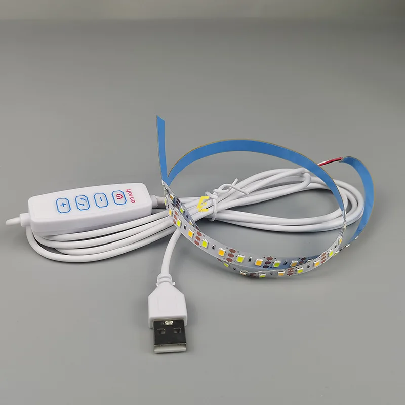 5V USB Light Painting Two-Color Temperature 2835 Led Strip Variable with Three Colors Electrodeless Dimming Luminous Paint Strip