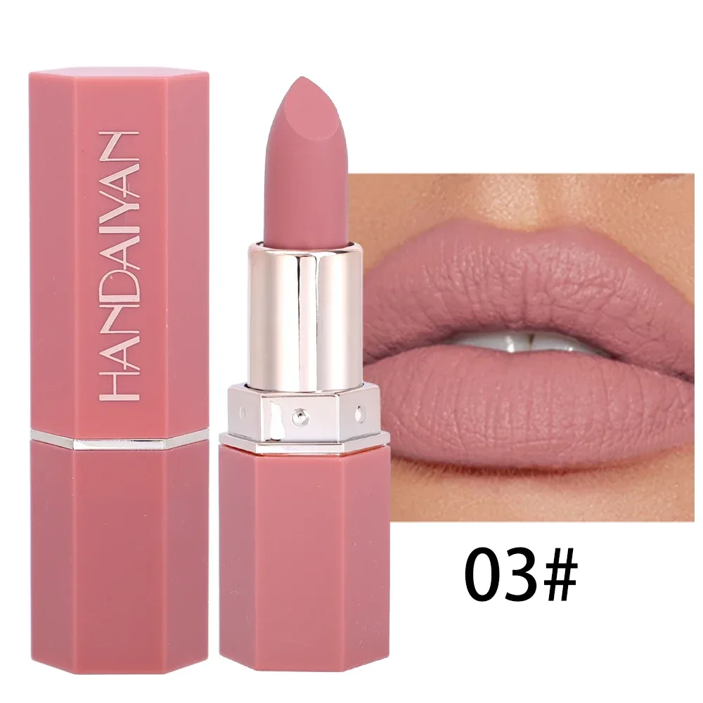 thumbnail image 1 of Rose Pink Nude Matte Velvet Lipstick Color Rendering Lasting Non-stick Cup Sexy Lipsticks Waterproof Beauty Lips Makeup Cosmetic, 1 of 5