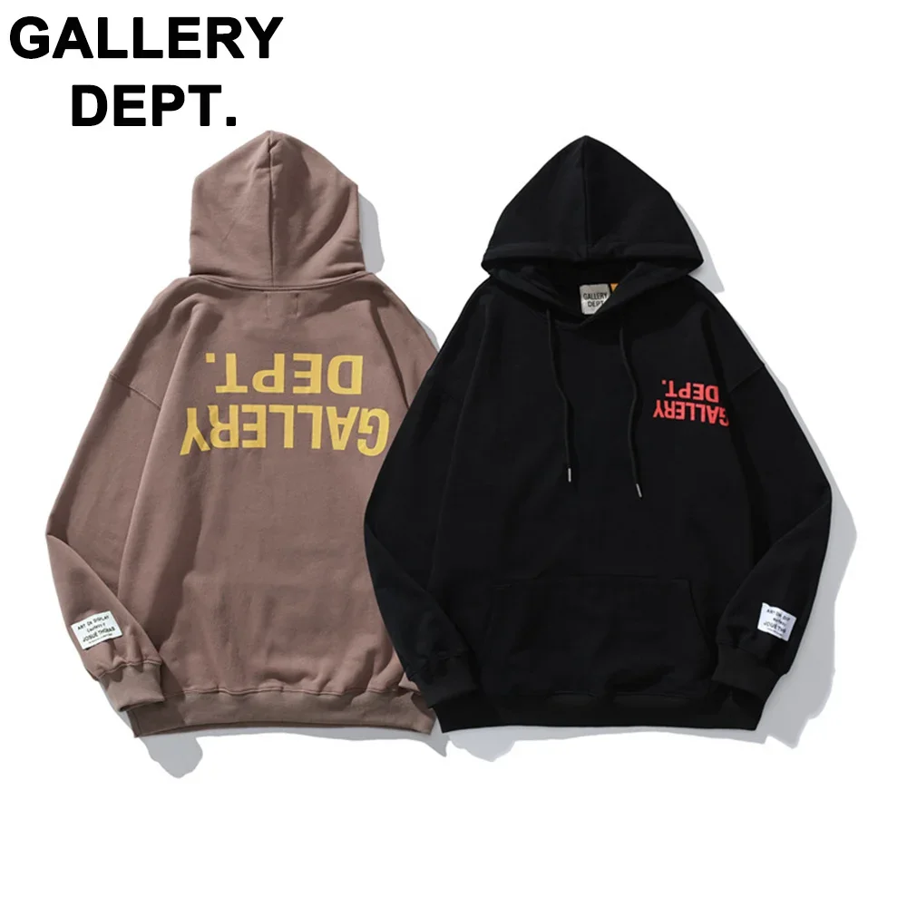 

2024 GALLERY DEPT fall and winter tide inverted print cotton hoodie sweatshirt jacket