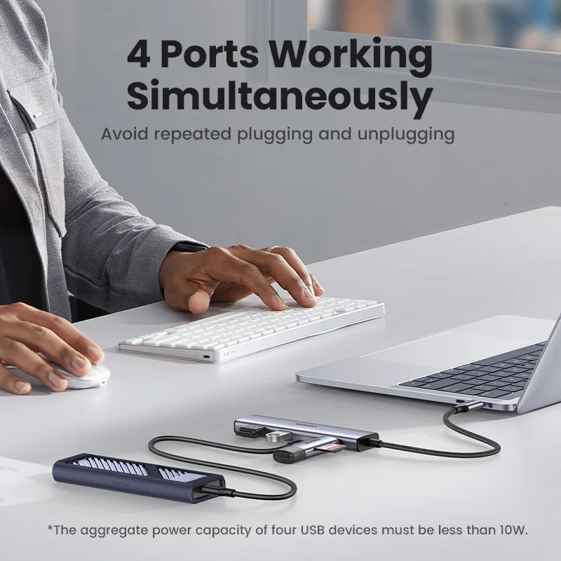 Ugreen Usb c Hub Portas Usb c para Hub Usb com Usb-c e Usb-a 5gbps Data Port Alumínio tipo c Hub para Adaptador Usb Múltiplo - Imagem 5