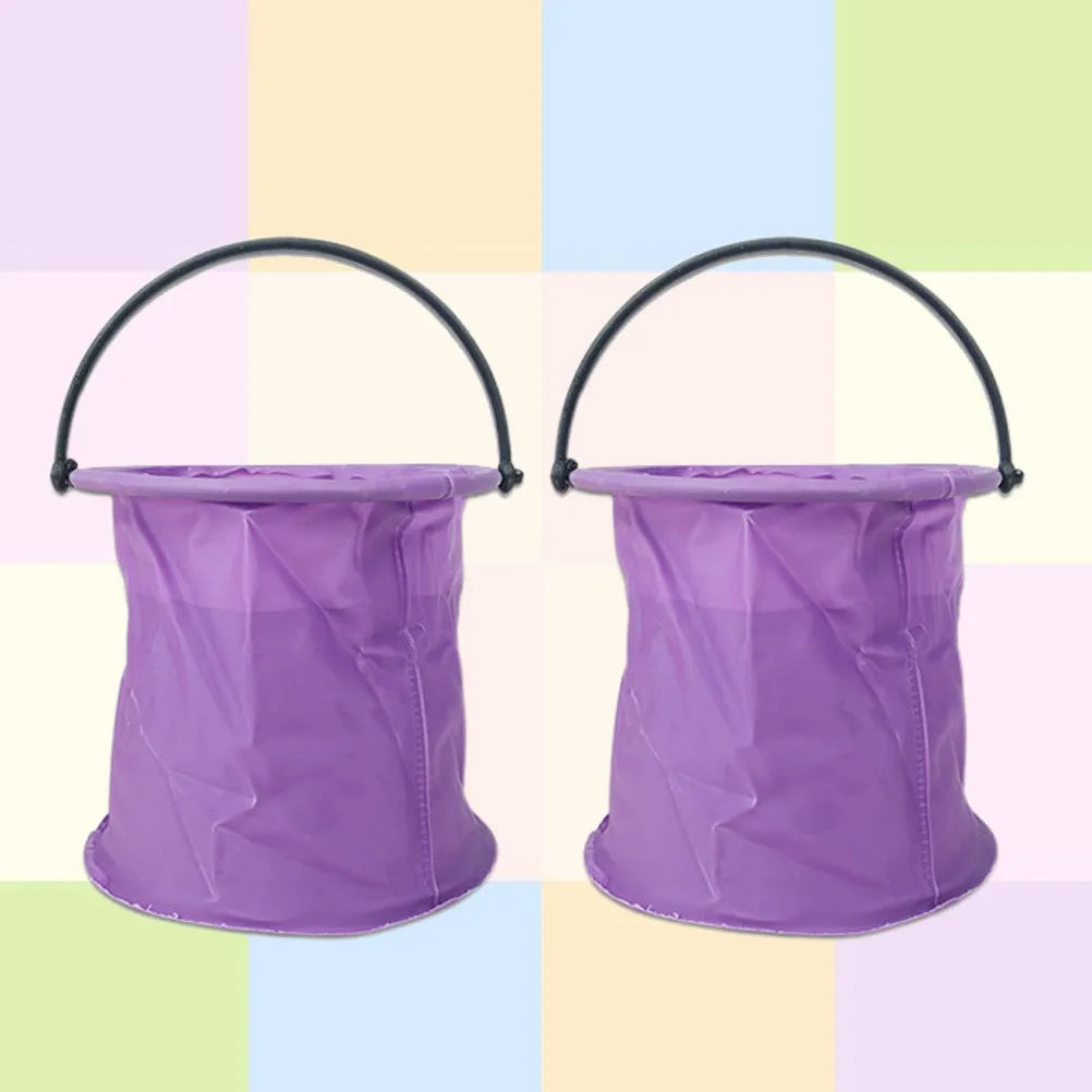 2Pcs 접이식 PVC 펜 세척 버킷 페인팅 브러시 클리너 보관 손잡이 휴대용 페인팅 도구 버킷 가정 학교 야외용