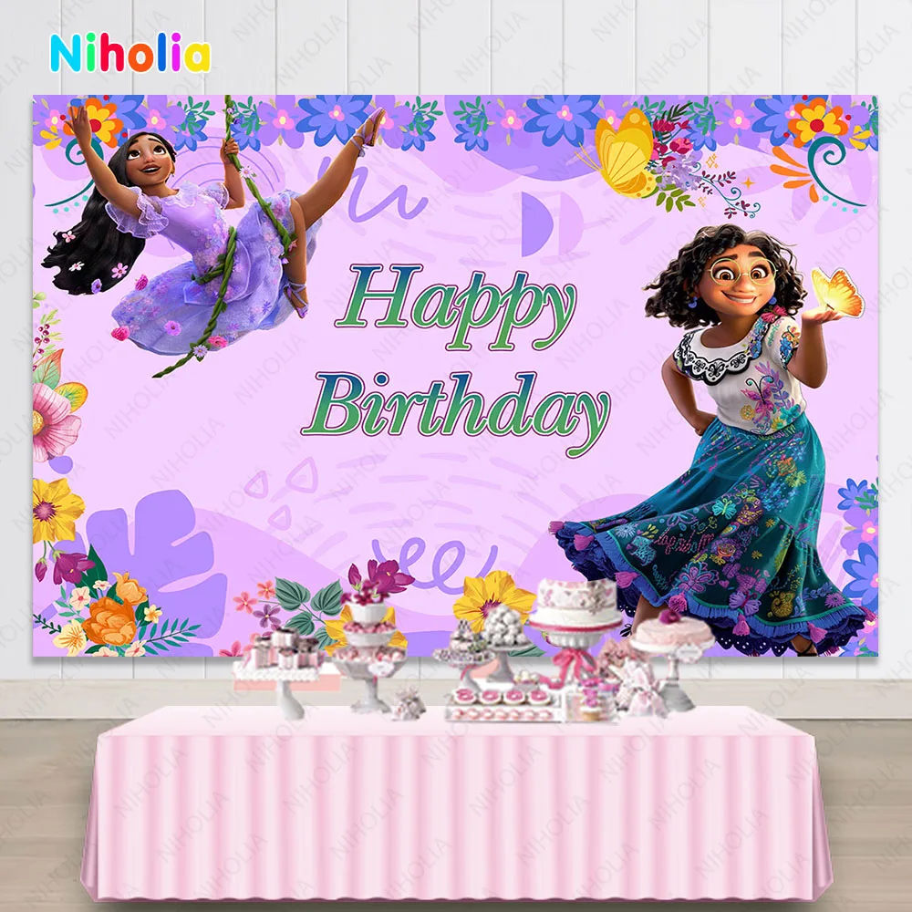 Toile De Fond Disney Encanto Pour Fête D'enfants, Stand De Toile De Fond  Pour Photomaton, Rideau De Décorations Murales En Miroir D'anniversaire  Pour Enfants, 120x80cm - AliExpress